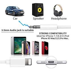 Aux Cord for iPhone 11, Wictait 3.5mm Aux Cable for Car Compatible with iPhone 11/X/XR/XS Max/7/8 Plus/6 to Car Stereo, Speaker or Headphone Adapter, Support iOS 13 or Later, White (Upgraded Version)