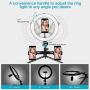 10" Selfie Ring Light with Tripod Stand and Phone Holder Camera Ringlight for Photography,YouTube,Makeup,Live Stream,Video Shooting with iPhone Android