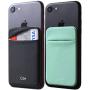 CA+ [Two] Stretch Card Sleeves Stick On Wallet for Cell Phone Card Holder Adhesive Sticker ID Credit Card Holder for Back of Phone (Black + Mint)