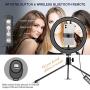 10" Selfie Ring Light with iPhone Tripod Stand & Cell Phone Holder for Live Stream/Makeup, Doosl Mini Led Camera Ringlight for YouTube Video/Photography Compatible with iPhone Xs Max XR Android