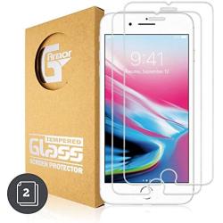 G-Armor Glass Screen Protector for iPhone 8, 7, 6s, 6 (2 Pack) - Ultra Clear Tempered Glass Protective Screen Cover, Phone Case Friendly, Accessories for 4.7-inch Apple iPhones