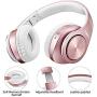 Bluetooth Headphones Wireless,Tuinyo Over Ear Stereo Wireless Headset 35H Playtime with deep bass, Soft Memory-Protein Earmuffs, Built-in Mic Wired Mode PC/Cell Phones/TV- Rose Gold