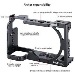 UURig C-A6400 Camera Cage for Sony A6400/A6100/A6300 Vlogging Case Handheld Bracket Cold Shoe Microphone/LED Light Mount Video Rig Protective Shell 1/4" Screw for Tripod Handle Grip Extension