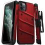 Zizo Bolt Cover - Case for iPhone 11 Pro Max with Military Grade + Glass Screen Protector & Kickstand and Holster (Red/Black)