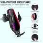 Smart Sensor Wireless Car Charger Mount, Automatic Clamping QC/QI 10W Fast Charging Car Charger Holder Compatible with iPhone 11/Xs/Xs Max/XR/X /8,Samsung Galaxy Note 9/ S9/ S9+/ S8 etc(Black)