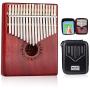 GECKO Kalimba 17 Keys Wide Key Thumb Piano builts-in EVA high-Performance Protective Box, Tuning Hammer and Study Instruction.K17MA