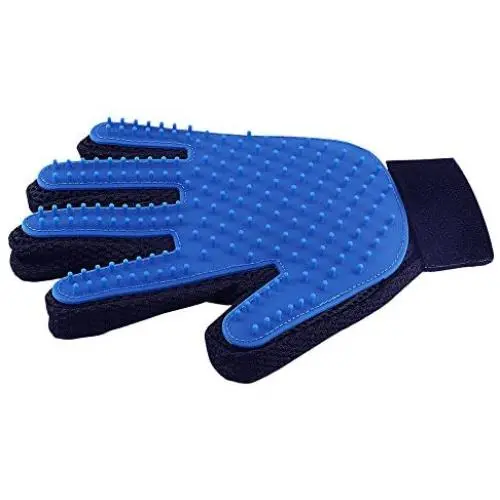 Pet Hair Remover Glove - Gentle Pet Grooming Glove Brush - Efficient Deshedding Glove - Massage Mitt with Enhanced Five Finger Design - Perfect for Dogs & Cats with Long & Short Fur - 1 Pack