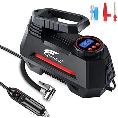 HAUSBELL Portable Air Compressor for Car Tires Digital Tire Inflator (Balck) HAUSBELL Portable Air Compressor for Car Tires Digital Tire Inflator (Balck)
