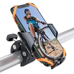 andobil Bike Phone Mount, Ultimate Easy Clamp Cell Phone Holder for Mountain Road Bicycle Motorcycle Handlebars Compatible with iPhone SE 11 Pro Xr Xs Max X 8 Plus, Galaxy S20 S10 Note10 and More