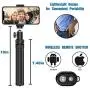 Phone Tripod, Portable Cell Phone Camera Tripod Stand with Wireless Remote, Flexible Tripod Stand for Selfies/Vlogging/Streaming/Photography Compatible with iPhone, Android Phone, Sports Camera GoPro