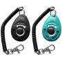 HoAoOo Pet Training Clicker with Wrist Strap - Dog Training Clickers (New Black + Blue)