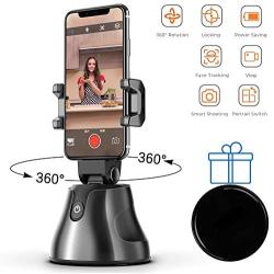 Phone Mount 360°Rotation Auto Face-Object Tracking Smart Shooting Camera Selfie Stick for TikTok/YouTube/Live Stream/Makeup/Compatible with iPhone Android Samsung