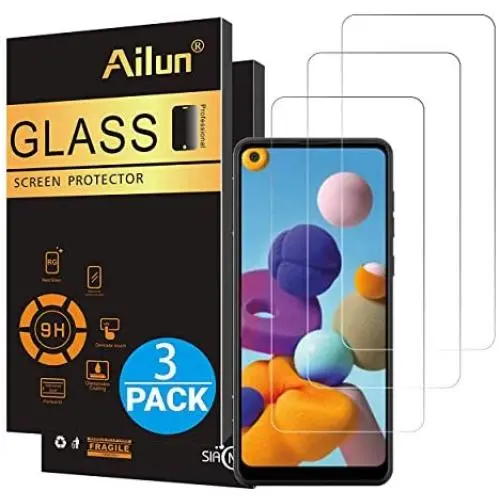 Ailun Screen Protector for Galaxy A21 3 Pack Tempered Glass Ultra Clear Anti-Scratch Case Friendly