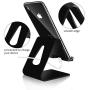 COOLOO Cell Phone Stand, Mobile Phone Anti-Skid Holder, Cradle, Dock Compatible Android Smartphone, Phone 11 Pro Xs Max Xr X 8 7 6 6s Plus 5s, Accessories Desk - 2 Pack Black