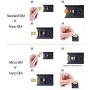 Aerb Sim Card Cutter with Nano-Micro, Nano-Standard, Micro-Standard Sim Adapters for Cellphones, Black