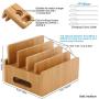 Pezin & Hulin Bamboo Charging Stations for Multiple Devices, Upgrade Desk Docking Station Organizer for Cell Phones, Tablet, AirPods, iWatch Stand (Includes 5 Cables BUT NO Power Supply Charger)