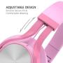 AILIHEN C8 Girls Wired Headphones with Microphone and Volume Control Folding Lightweight Headset for Cellphones Tablets Smartphones Chromebook Laptop Computer PC Mp3/4 (Pink)