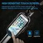 Intsun Bike Bag Bicycle Phone Front Frame Bag, Waterproof Bike Phone Mount Bag with Touch Screen Sun Visor, Large Capacity Phone Holder Fits Phones Below 7.5 Inches