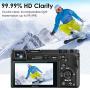 QIBOX Glass Screen Protector Compatible with Sony Alpha A6000 A5000 A6300 NEX-7 NEX-3N NEX-5 NEX-6L, 3-Pack Tempered Glass Anti-Scratch Anti-Fingerprint Ultra-Clear Cover(NOT for a6500/a5100)