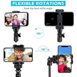Selfie Stick Tripod, UBeesize 51" Extendable Tripod Stand with Bluetooth Remote for iPhone & Android Phone, Heavy Duty Aluminum, Lightweight
