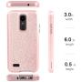 AMENQ Case for LG Aristo 2 X210/LG Tribute Dynasty/LG Phoenix 4/LG Rebel 3 L158VL/LG Rebel 4 L211VL, 3 in 1 Heavy Duty Sparkle Glitter with Rubber TPU Bumper and Hard PC Protective Armor Back Cover