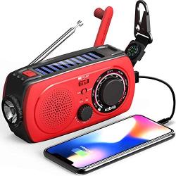 Emergency Solar Hand Crank Portable Radio - NOAA Weather Radio for Household and Outdoor Emergency with Am/Fm, Flashlight, SOS Alert, Cell Phone Charger, 2300mAh Power Bank