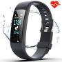 Fitness Tracker HR, Y1 Activity Tracker Watch with Heart Rate Monitor, Pedometer IP67 Waterproof Sleep Monitor Step Counter for Android & iPhone