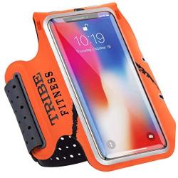 TRIBE Premium Running Armband & Phone Holder for iPhone X, Xs, Xs Max, Xr, 8, 7, 6, Plus Sizes, Galaxy S9, S8, S7, S9/S8 Plus, Note with Adjustable Elastic Band & Key/Card Slot - 100% Lycra