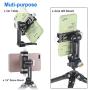 Phone Holder Adapter for Tripod Stand, Arca QR, 1/4" Screw Mount, 360 Degree Ball Head Rotate & Tilt Vertical & Horizontal, On Table Phone Stand, Fits iPhone 6 7 8 X 11 Pro Se Samsung Phone Clamp