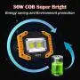 LED Work Light, 2 Pack HOKOILN 2 COB 30W 1500LM Rechargeable Work Light, LED Portable Waterproof LED Flood Lights for Outdoor Camping Hiking Emergency Car Repairing and Job Site Lighting