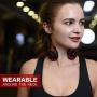 Small Bluetooth Headphones Behind The Head, Sports Wireless Headset with Built in Microphone and Crystal-Clear Sound, Fold-able and Carried in The Purse, and 12-Hour Battery Life, red