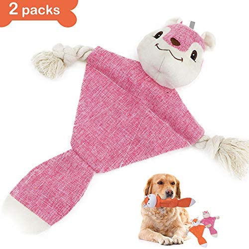 Pet Soft Dog Squeak Toys - Interactive Dog Toys for Boredom for Large Medium Dogs, Tuff Durable Dog Puppy Toys 2 Packs