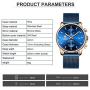 GOLDEN HOUR Mens Watches Fashion Sport Quartz Analog Black Mesh Stainless Steel Waterproof Chronograph Wrist Watch, Auto Date in Blue/Red/Gold Hands