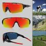 Queshark Mirrored Lens Cycling Glasses for Men Women 1 Polarized 3 HD Lens for MTB Road Bike Eyewear Goggles