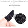 Newseego Mobile Game Controller Finger Sleeve Sets [6 Pack], Anti-Sweat Breathable Full Touch Screen Sensitive Shoot Aim Joysticks Finger Set for PUBG/Knives Out/Rules of Survival-Black