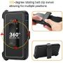 FOGEEK Case for iPhone Xs Max, Belt Clip Holster Heavy Duty Kickstand Cover [Support Wireless Charging] [Dust-Proof] [Shockproof] Compatible for Apple iPhone Xs Max [6.5 Inch] (Black/Blue)