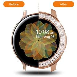 Surace Galaxy Watch Active 2 Case 40mm, Bling Frame Protective Case Compatible for Samsung Galaxy Watch Active 2 (3 Packs, Rose Gold/Pink Gold/Clear)-40mm