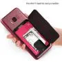 Sinjimoru Phone Card Holder Stick-on Phone Card Case, Phone Wallet Credit Card Holder on Back of Phone with up to 3 Cards and Cash Storage. Card Zip Black.