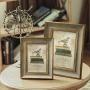 Afuly 5x7 Picture Frame Vintage Photo Frames Antique Green and Gold Real Glass Solid Wood Tabletop Display Wall Mount Unique Gifts for Father Grandpa