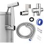 Sunxenze Stainless Steel Handheld Bidet Sprayer for Toilet, Spray Attachment with Hose for Feminine Wash, Baby Diaper Cloth Washer, Bidets Faucet Cleaner and Shower Sprayer for Pet