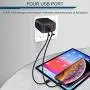 USB Wall Charger, 2-Pack Ailkin 4.8A 4-Port USB Plug Cube Portable Charging Box Wall Charger Plug, USB Charging Block, Adapter for Phone 11Pro Max/XR/XS MAX/8/7 Plus, Samsung Galaxy S5 S6 and More
