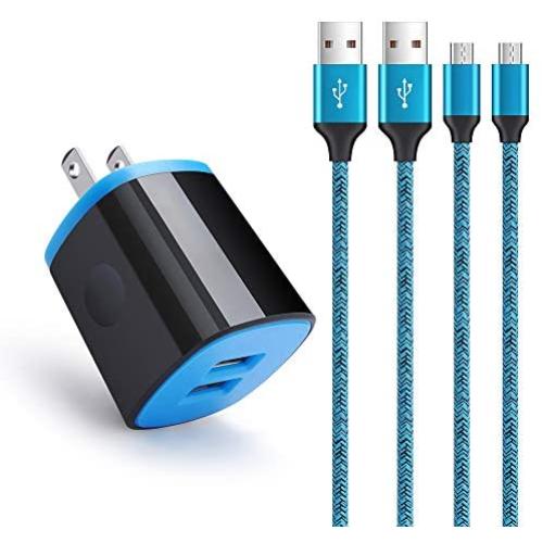 Micro USB Charger, Wall Charger Block with 6FT Android Fast Charging Cable Compatible for Samsung Galaxy S7 S6 S5 J7 J7V J8 J3 J3V J5 J6 Plus J4 J2 A10 Note 5 4,LG K40 K50 K20,Moto E6 E5 E4 G4 G5 G3