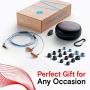 Symphonized NRG X Wood Earbuds Wired with Microphone, Stereo in Ear Headphones for Computer & Laptop, Noise Isolating Earphones for Android Cell Phone with Booming Bass (Blue & White)