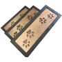 828 Pet Supplies | Black Metal Frame Dog Steps - Acacia Hardwood Slats - Carved Paw Prints - 16 inches Tall - No Assembly Required - Luxurious Pet Stairs