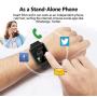 Smart Watch - Sazooy Bluetooth Smart Watch Support Make/Answer Phones Send/Get Messages Compatible Android iOS Phones with Camera Pedometer SIM SD Card Slot for Men Women (Black)