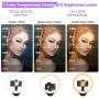 EICAUS 10 Ring Light with Stand and Phone Holder, Cell Phone Tripod with Ringlight for Live Streaming/Makeup/Photography, Compatible with Phones and Cameras(Black)