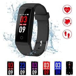 Kirlor Fitness Tracker, Colorful Screen Smart Bracelet with Heart Rate Blood Pressure Monitor,Smart Watch Pedometer Activity Tracker Bluetooth for Android & iOS