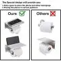 Smarthome Toilet Paper Holder with Shelf – Silver Anti-Rust Aluminum Tissue Roll Holder with Phone Shelf for Modern Bathroom, 3M Self Adhesive No Drilling or Wall-Mounted with Screws Smarthome Toilet Paper Holder with Shelf – Silver Anti-Rust Aluminum Tissue Roll Holder with Phone Shelf for Modern Bathroom, 3M Self Adhesive No Drilling or Wall-Mounted with Screws