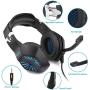 PECHAM Gaming Headset with Mic for Xbox One, PS4,Nintendo Switch, PC - Surround Sound, Noise Reduction Game Earphone - Easy Volume Control - 3.5MM Jack for Smart Phone, Laptops, Computer(Blue)