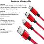 Retractable Multi Fast Charging Cables with 8 PinMini Type C Micro USB Port Connectors is 3 in 1 Retractable Charger Cables Compatible/Replacement with Cell Phones Tablets (4Ft, 2Pack, Charging Only)